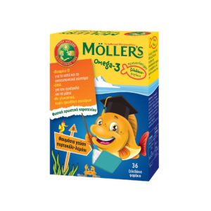 Möllers Omega-3 ζελλεδακια- ψαράκια, γεύση πορτοκαλί, 36 ζελλεδακια